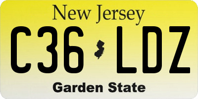 NJ license plate C36LDZ