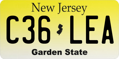 NJ license plate C36LEA