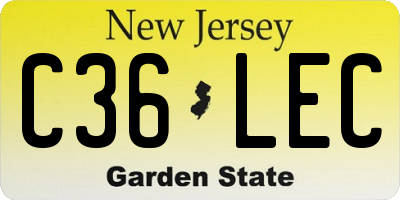 NJ license plate C36LEC