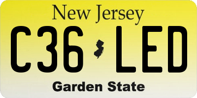 NJ license plate C36LED