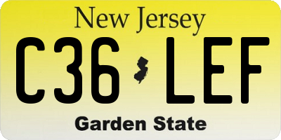 NJ license plate C36LEF