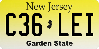 NJ license plate C36LEI