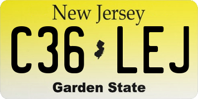 NJ license plate C36LEJ