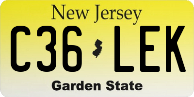 NJ license plate C36LEK