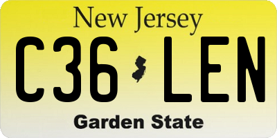 NJ license plate C36LEN