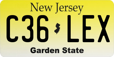 NJ license plate C36LEX
