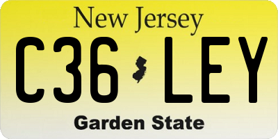 NJ license plate C36LEY