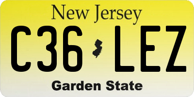 NJ license plate C36LEZ