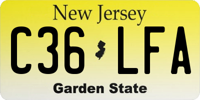 NJ license plate C36LFA