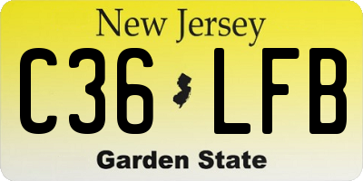 NJ license plate C36LFB