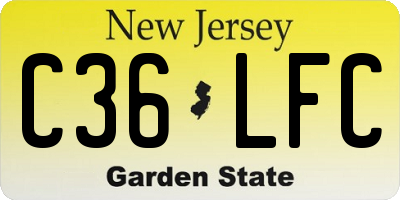 NJ license plate C36LFC