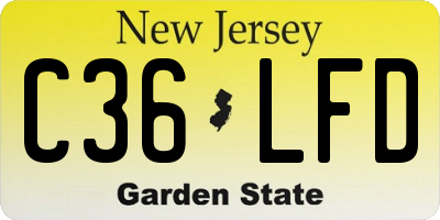 NJ license plate C36LFD