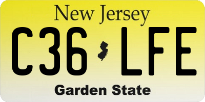 NJ license plate C36LFE