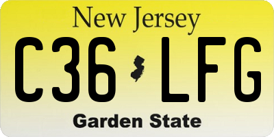 NJ license plate C36LFG
