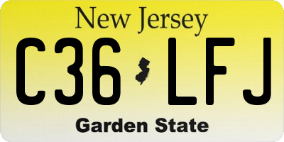 NJ license plate C36LFJ