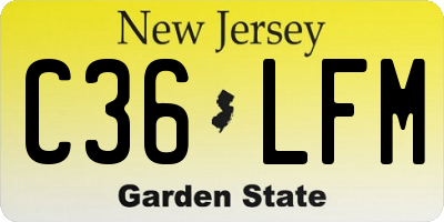 NJ license plate C36LFM