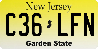 NJ license plate C36LFN