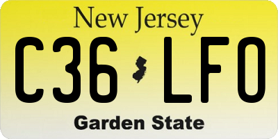NJ license plate C36LFO