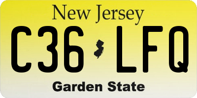 NJ license plate C36LFQ