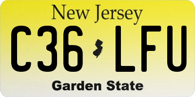 NJ license plate C36LFU