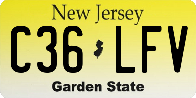 NJ license plate C36LFV