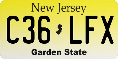 NJ license plate C36LFX