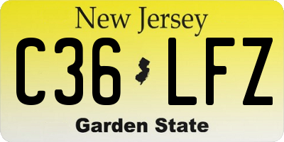 NJ license plate C36LFZ