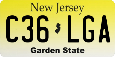 NJ license plate C36LGA