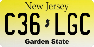 NJ license plate C36LGC