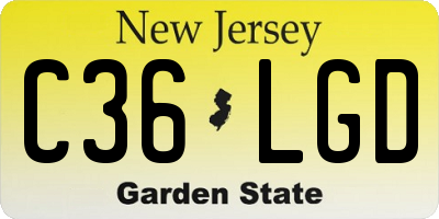 NJ license plate C36LGD