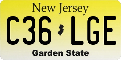 NJ license plate C36LGE