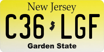 NJ license plate C36LGF