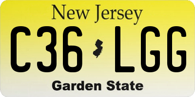 NJ license plate C36LGG