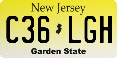 NJ license plate C36LGH