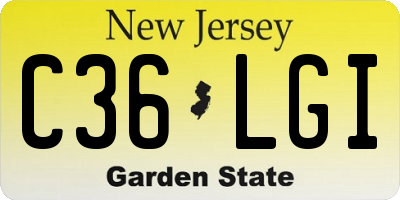 NJ license plate C36LGI