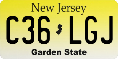 NJ license plate C36LGJ