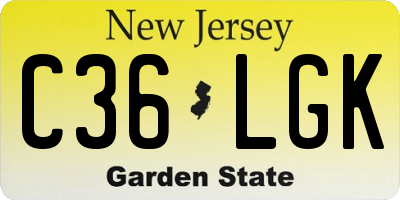 NJ license plate C36LGK