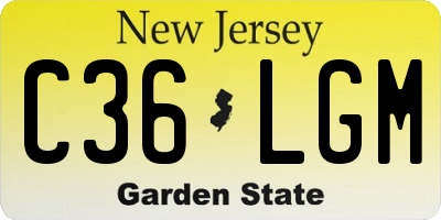 NJ license plate C36LGM
