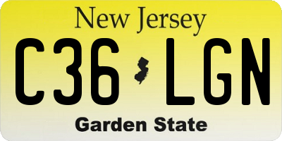 NJ license plate C36LGN