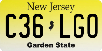 NJ license plate C36LGO