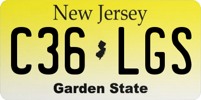 NJ license plate C36LGS
