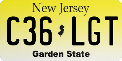 NJ license plate C36LGT