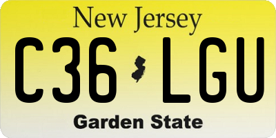 NJ license plate C36LGU