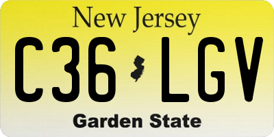 NJ license plate C36LGV