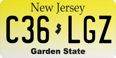 NJ license plate C36LGZ