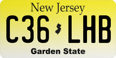 NJ license plate C36LHB