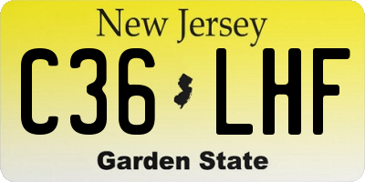 NJ license plate C36LHF