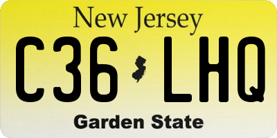 NJ license plate C36LHQ