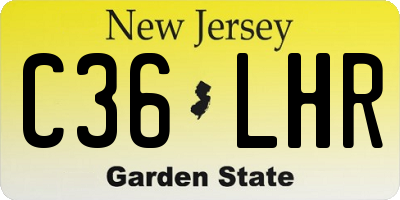 NJ license plate C36LHR