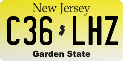 NJ license plate C36LHZ